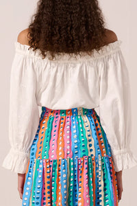 OFF SHOULDER BLOUSE "WHITE LOBSTER" WHITE