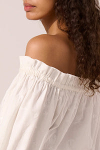 OFF SHOULDER BLOUSE "WHITE LOBSTER" WHITE