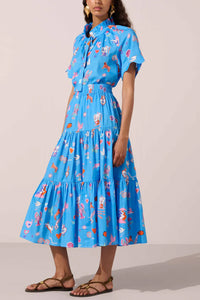 MIDI SKIRT "WHITE RABBIT" BLUE/MULTICOLOR
