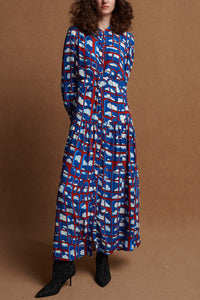 LONG DRESS "DAYDREAM" RED/BLUE