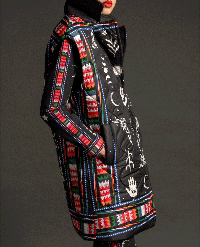 LONG VEST "PONY" MULTICOLOR