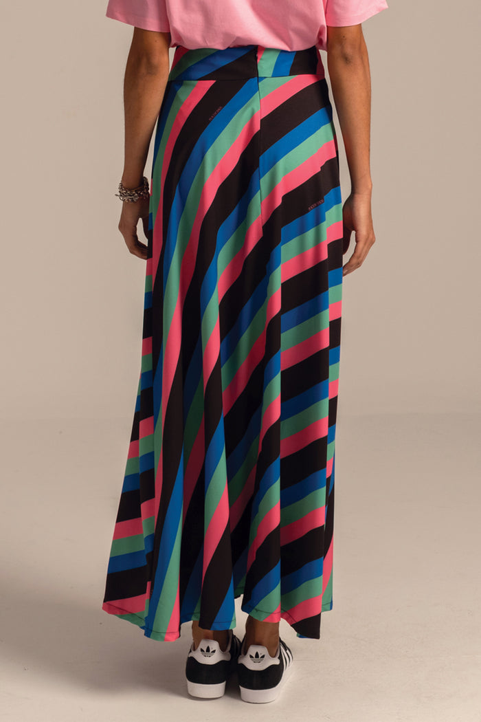 LONG TWILL SKIRT "RADIANT" MULTICOLOR