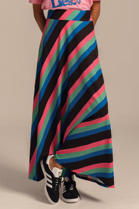 LONG TWILL SKIRT "RADIANT" MULTICOLOR