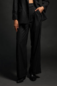 SUIT PANTS "CHARACTER" BLACK/SILVER