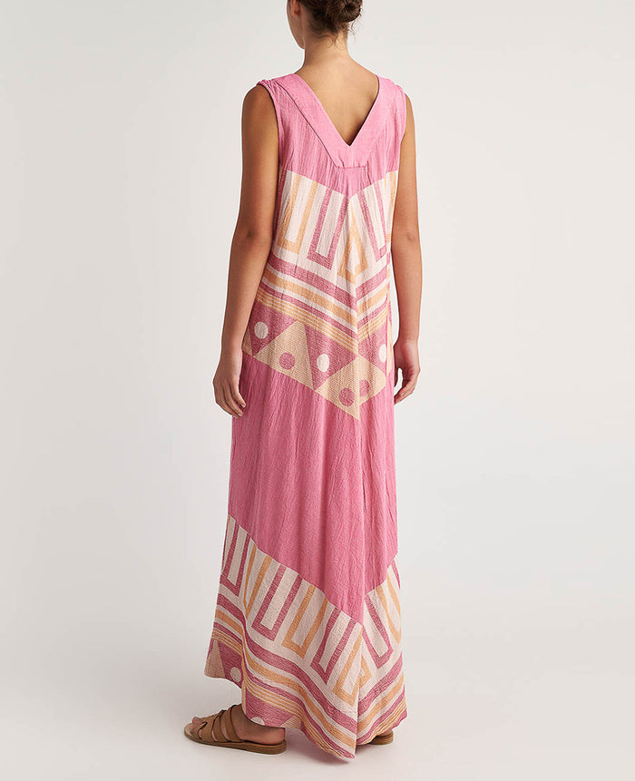 LONG SLEEVELESS DRESS "SIFNOS" - FUCHSIA