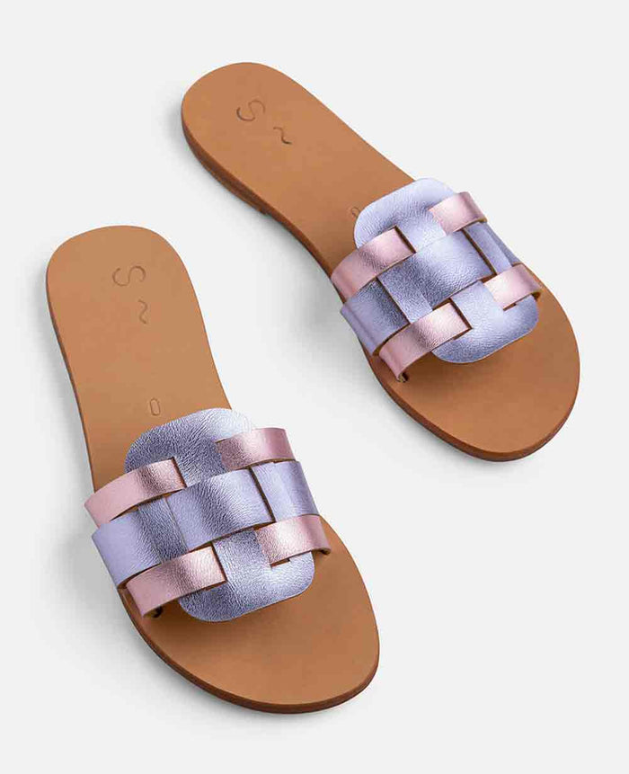 SANDALS "HELIOS" LAVENDER/PINK METALLIC