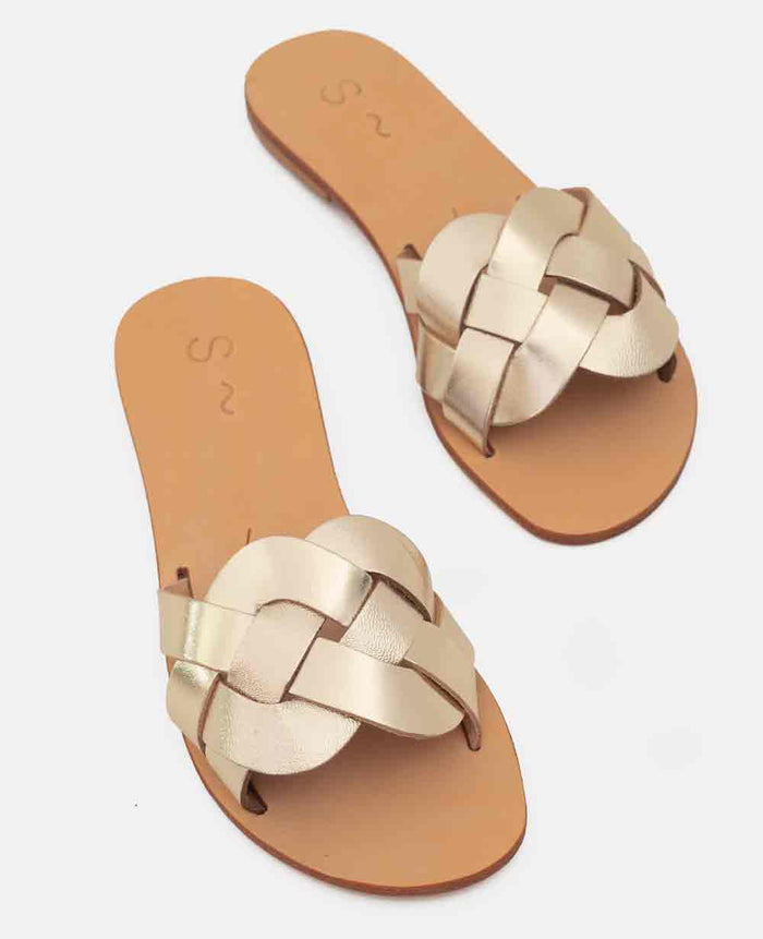 SANDALS "KALLOS" NATURAL/GOLD