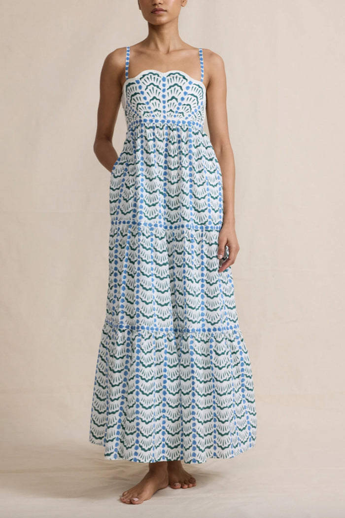 LONG DRESS "BOTTISHELLY" BLUE