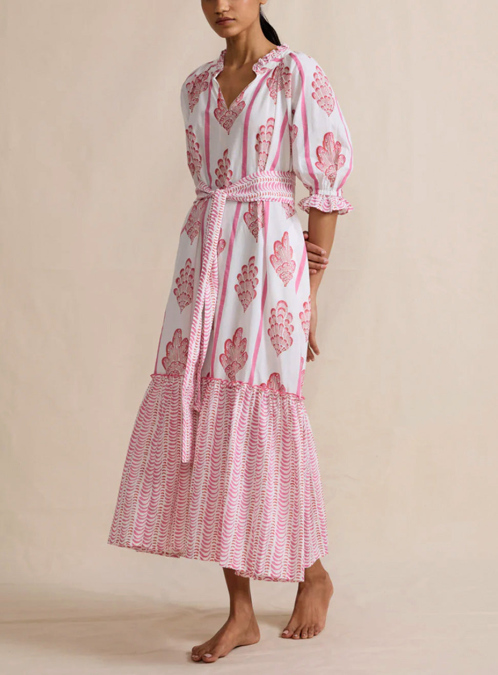 OVERSIZED MIDI DRESS "SHELL WE DANCE" PINK