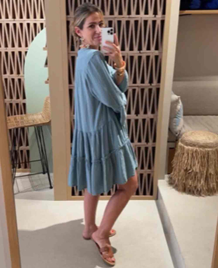 SHORT TUNIC DRESS "MALIA" AZURE