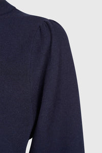 TAILORED SHORT VISCOSE KNIT DRESS DARK BLUE