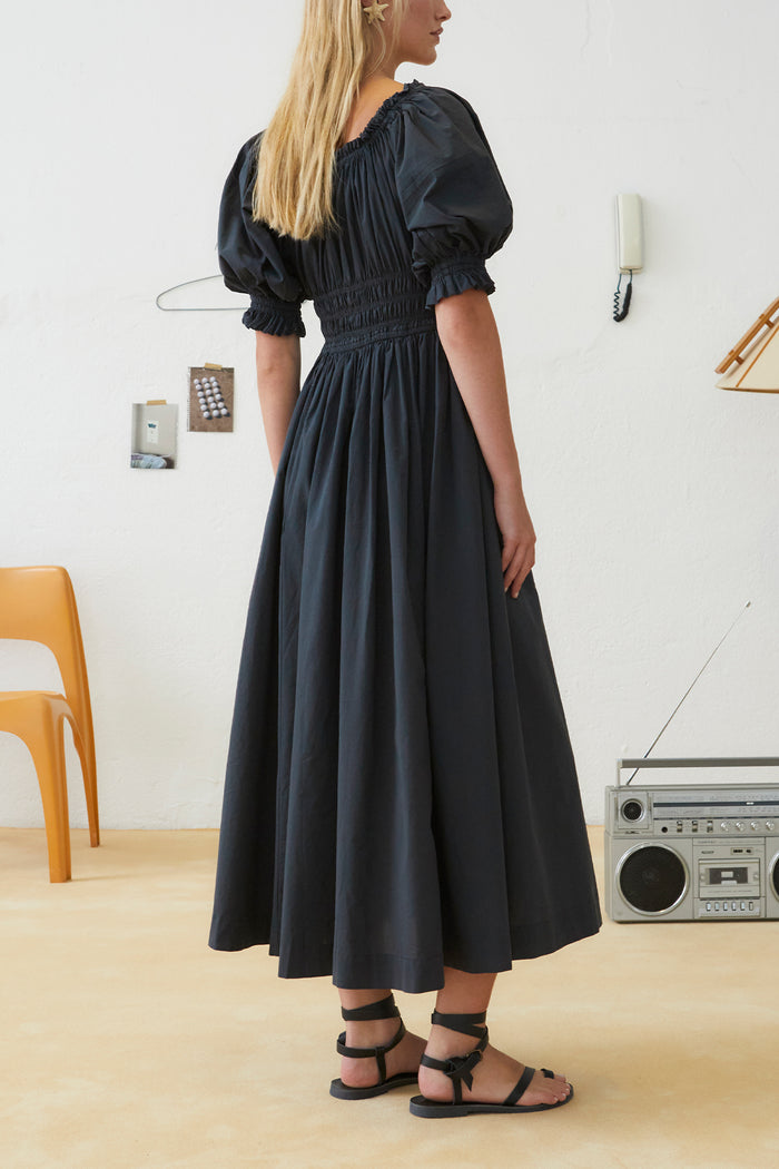 MIDI DRESS "VENICE" NIGHTFALL BLACK