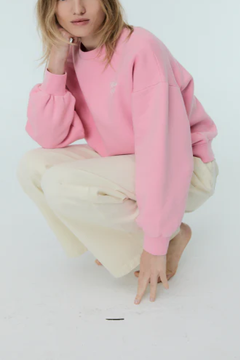 OVERSIZED COTTON SWEATER "KOLDING" PINK