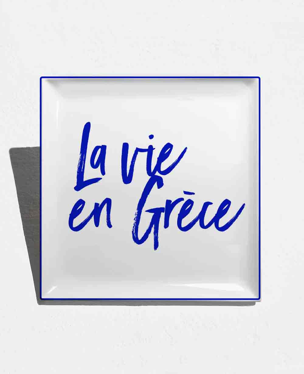 CERAMIC TRAY "LA VIE EN GRECE" BY TOMY K Lemoni