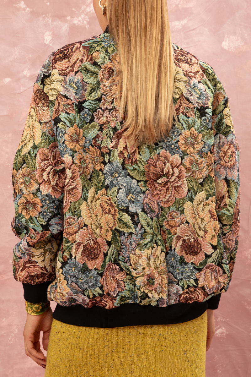 FLORAL JAQUARD BOMBER JACKET MULTICOLOR
