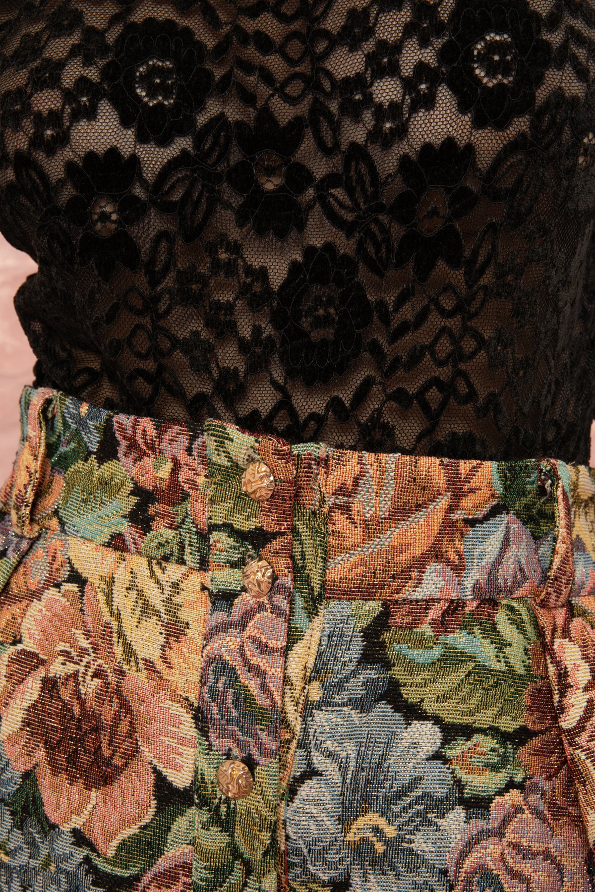 FLORAL JAQUARD MINI SKIRT MULTICOLOR