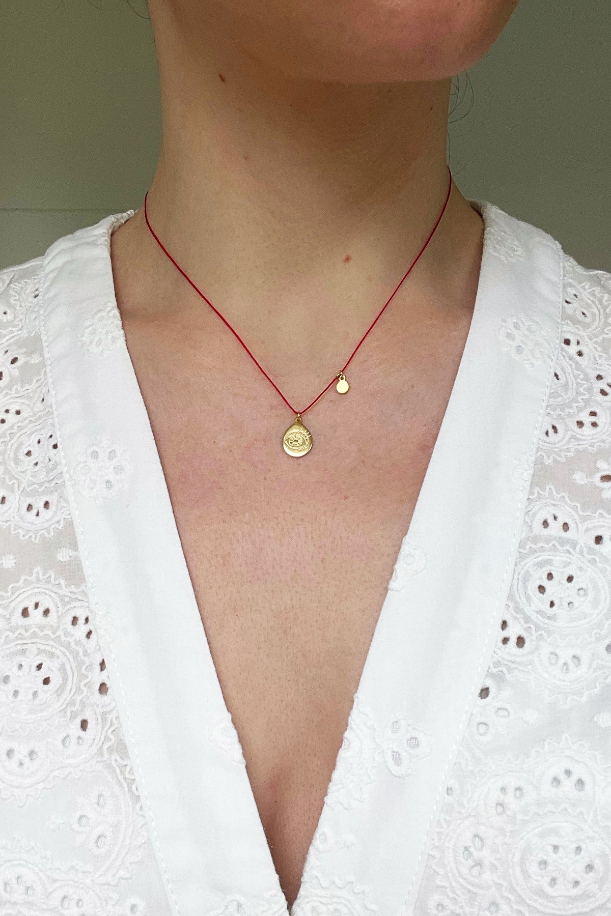 STRING NECKLACE "BIG MODERN MATI" RED/GOLD