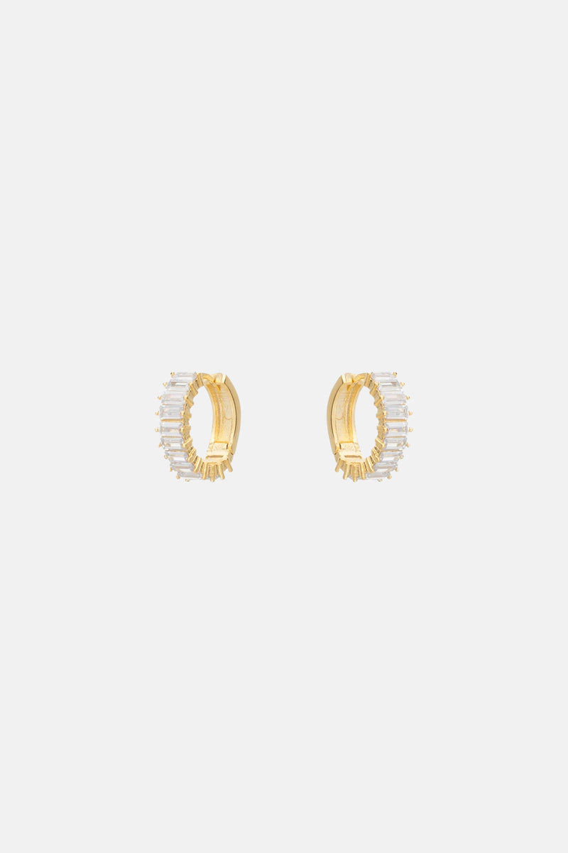 SMALL ZIRCONIA HOOPS "ELLE" GOLD/CRYSTAL