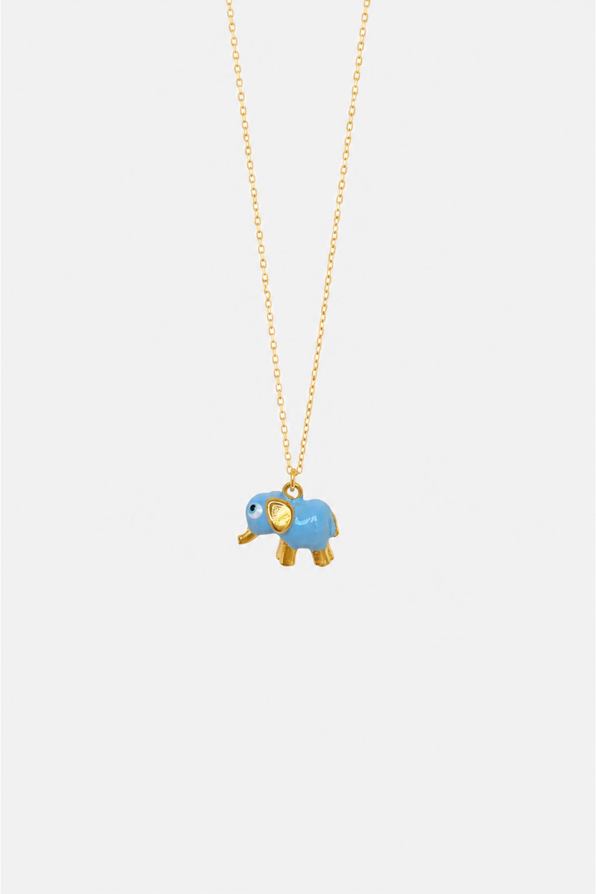 ENAMEL NECKLACE "LITTLE ELEPHANT" LIGHT BLUE