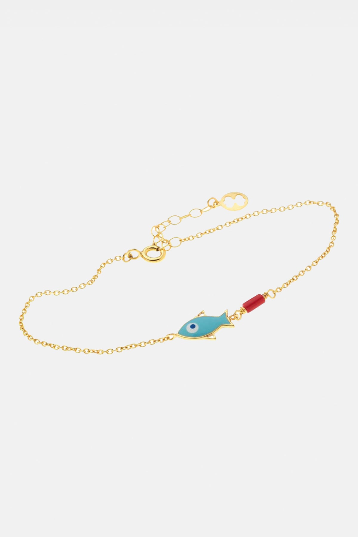 BRACELET "LITTLE FISH" GOLD/LIGHT BLUE