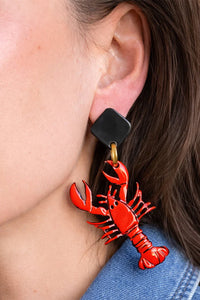EARRINGS "LOBSTER" RED