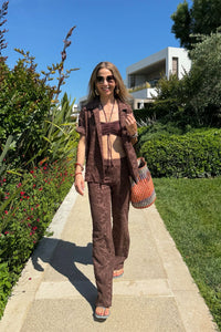 SOFT TERRY PANTS "LOULOUDI" CHOCOLATE