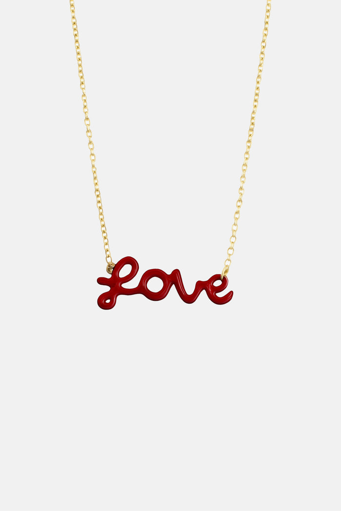 ENAMEL NECKLACE "LOVE" BORDEAUX