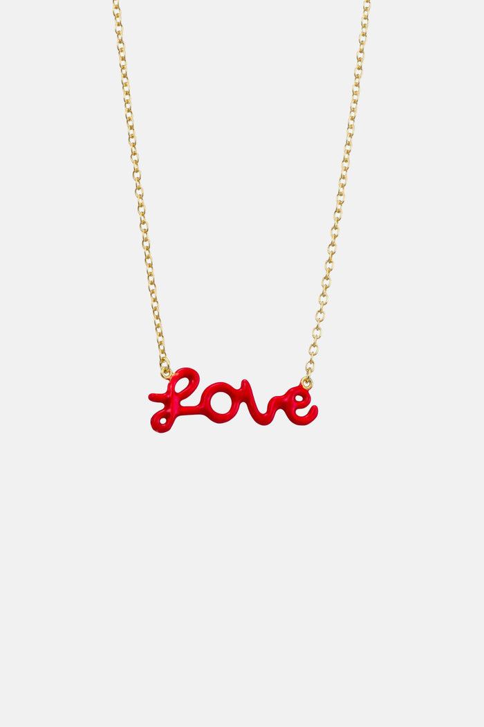 ENAMEL NECKLACE "LOVE" RED