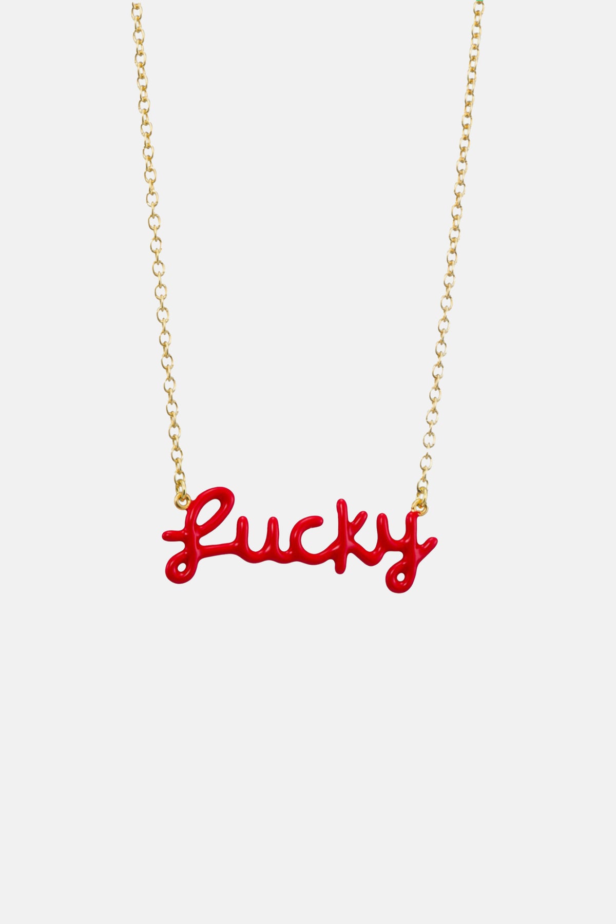 ENAMEL NECKLACE "LUCKY" RED