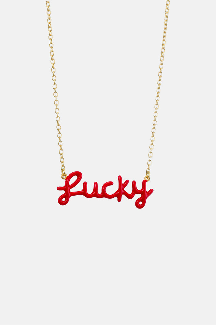 ENAMEL NECKLACE "LUCKY" RED