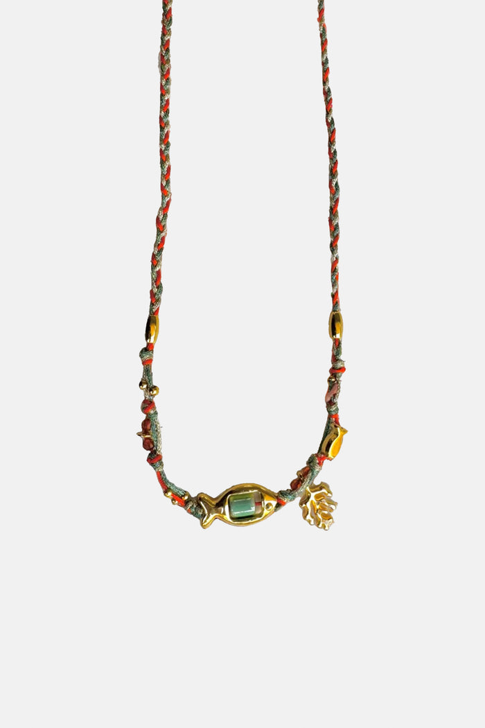 MAKRAME NECKLACE "FISH" MULTICOLOR