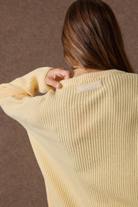 OVERSIZED KNIT PULLOVER BUTTER YELLOW