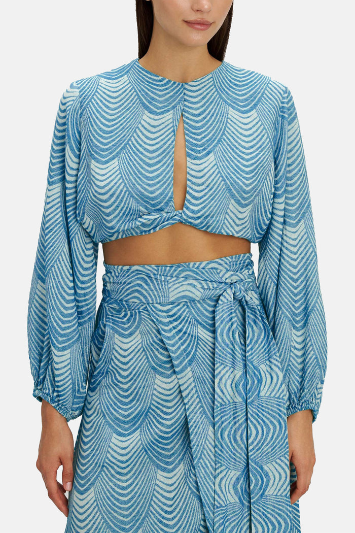 CROPPED TOP "MERMAID" BLUE