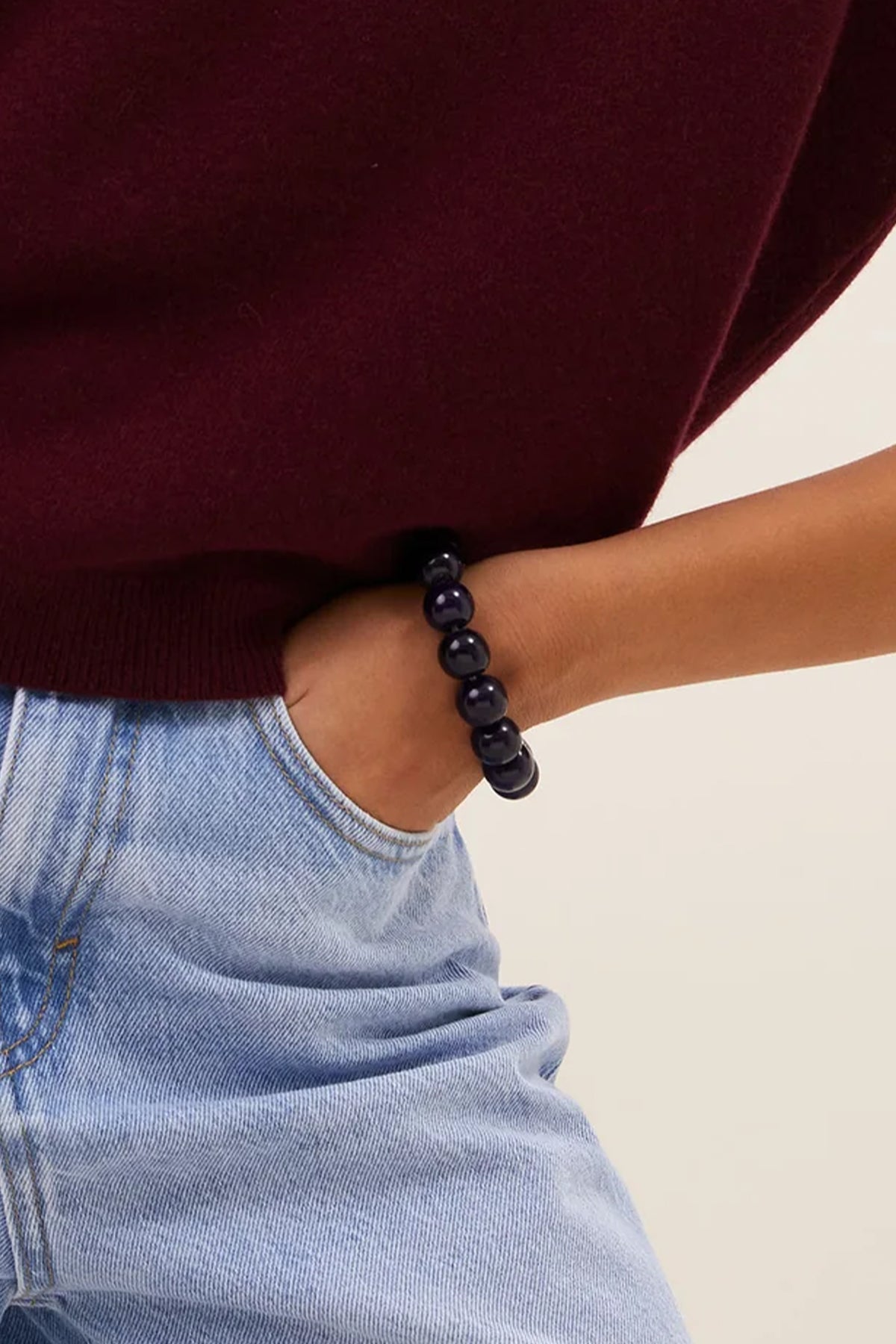CHUNKY RESIN BRACELET DARK BLUE