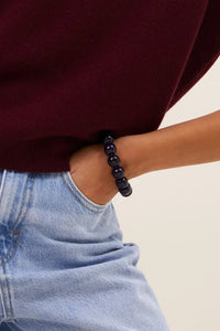 CHUNKY RESIN BRACELET DARK BLUE
