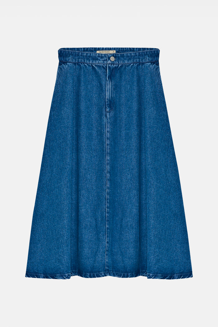 MIDI TENCEL DENIM SKIRT MID BLUE