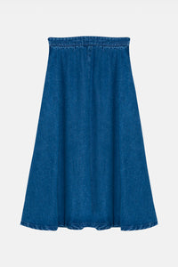 MIDI TENCEL DENIM SKIRT MID BLUE