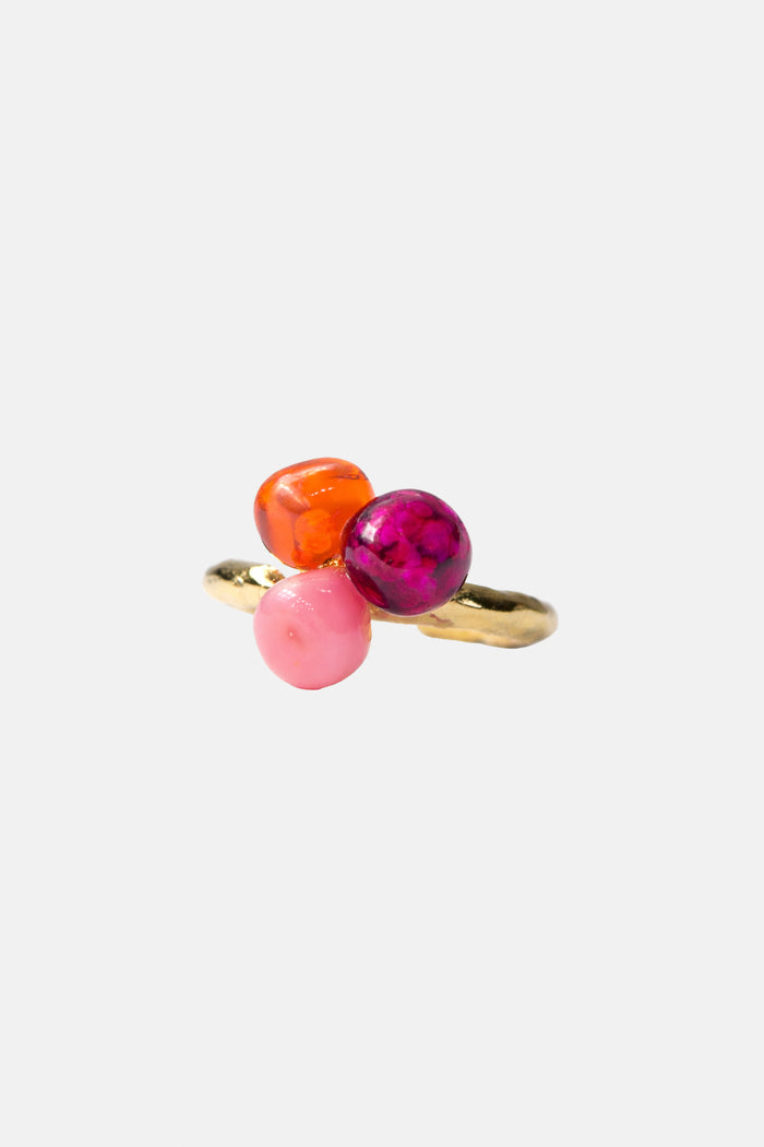 RING "MURANO" GOLD/ROSE/ORANGE