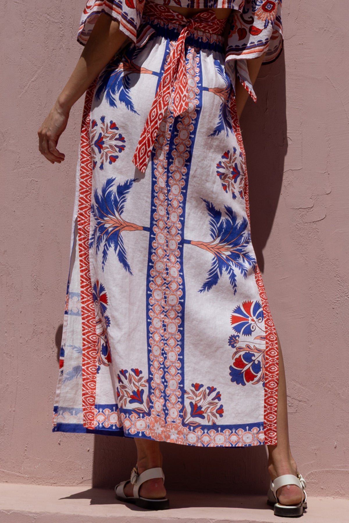 LONG SKIRT "PALMS" MULTICOLOR