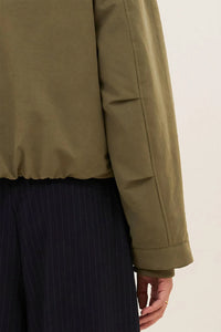 PARKA BOMBER JACKET WITH TEDDY LINING FOREST GREEN