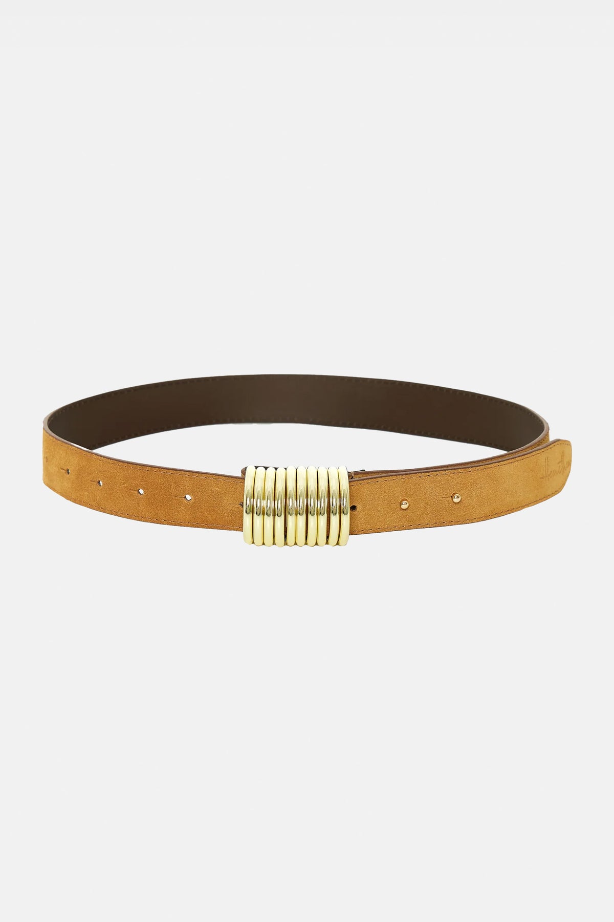 SUEDE LEATHER BELT "POMPADOUR" BROWN