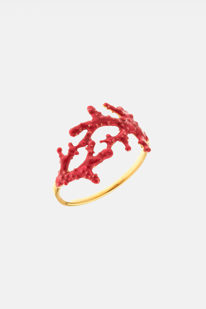 RING "KORALLI" GOLD/RED