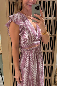 CROP TOP WITH RUFFLES "FINIKAS" PURPLE