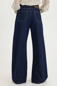 EXTRA WIDE LEG DENIM PANTS "SALEM" DARK BLUE