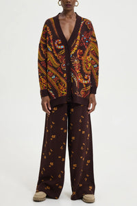 LONG OVERSIZED KNIT CARDIGAN MULTICOLOR