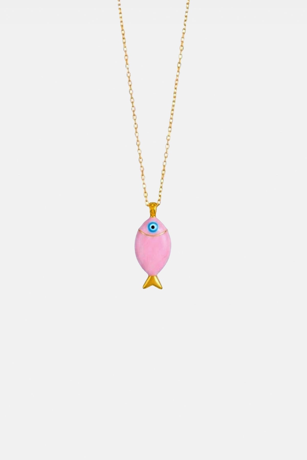 ENAMEL NECKLACE "MINI SEA BREAM" LIGHT PINK