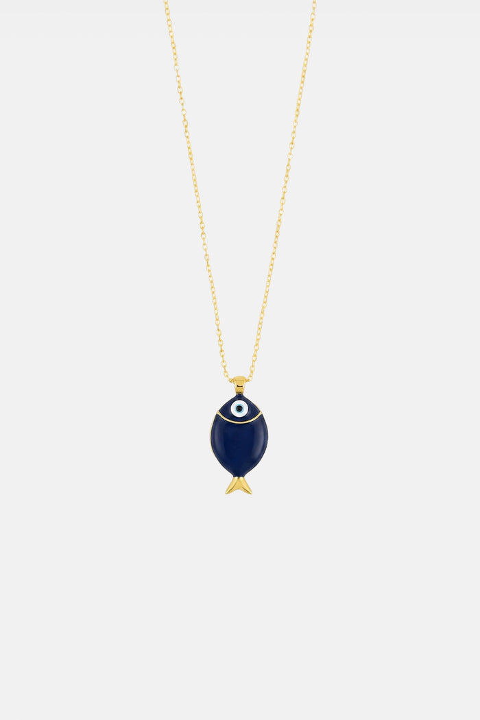 ENAMEL NECKLACE "MINI SEA BREAM" NAVY