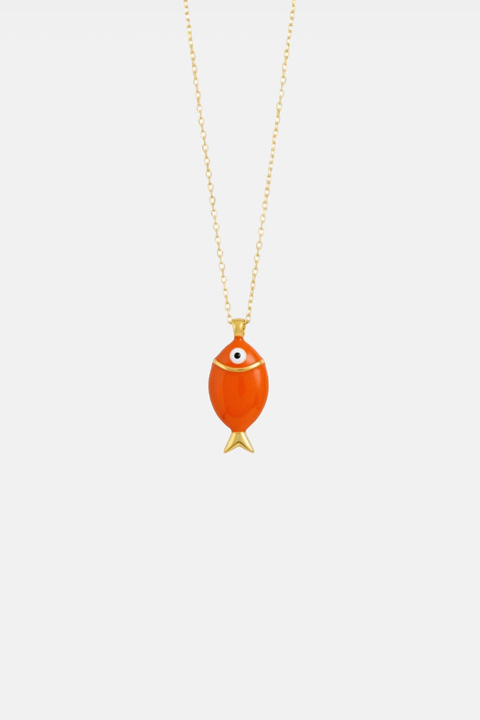 ENAMEL NECKLACE "MINI SEA BREAM" ORANGE