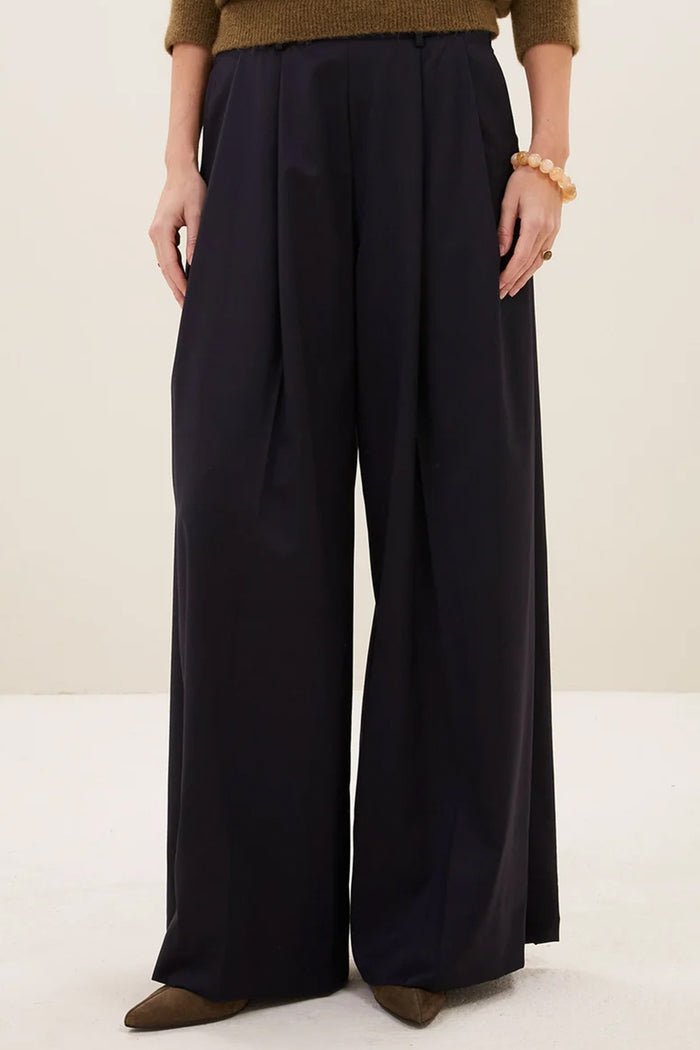 WIDE LEG PANTS DARK NAVY