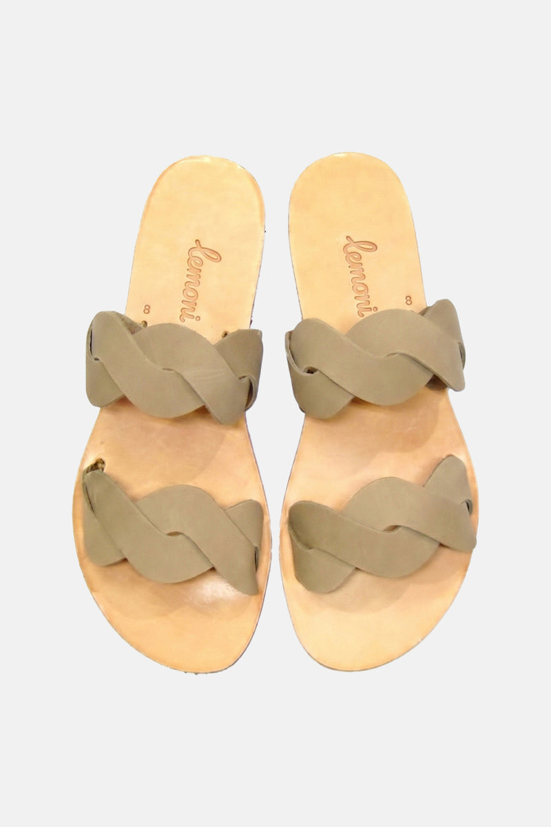 SLIDE SANDALS "BRAID" TAUPE
